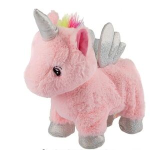 Pink Plush Unicorn Toy with Silver Accents 2 available